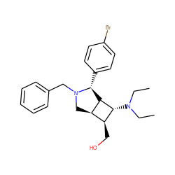 CCN(CC)[C@@H]1[C@@H](CO)[C@H]2CN(Cc3ccccc3)[C@H](c3ccc(Br)cc3)[C@H]21 ZINC000084668928