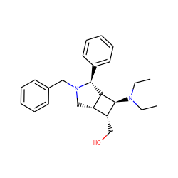 CCN(CC)[C@@H]1[C@@H]2[C@@H](CN(Cc3ccccc3)[C@H]2c2ccccc2)[C@H]1CO ZINC000084709340