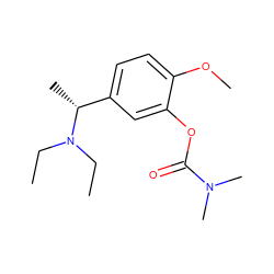 CCN(CC)[C@H](C)c1ccc(OC)c(OC(=O)N(C)C)c1 ZINC000299828322