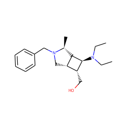 CCN(CC)[C@H]1[C@H](CO)[C@@H]2CN(Cc3ccccc3)[C@@H](C)[C@@H]21 ZINC000084709346