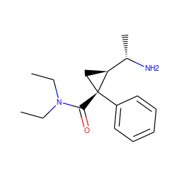 CCN(CC)C(=O)[C@@]1(c2ccccc2)C[C@H]1[C@H](C)N ZINC000013760483