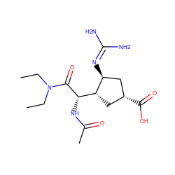 CCN(CC)C(=O)[C@@H](NC(C)=O)[C@H]1C[C@@H](C(=O)O)C[C@@H]1N=C(N)N ZINC000013560226