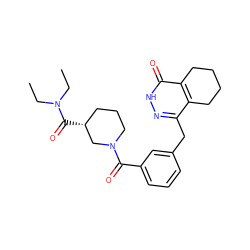 CCN(CC)C(=O)[C@@H]1CCCN(C(=O)c2cccc(Cc3n[nH]c(=O)c4c3CCCC4)c2)C1 ZINC000142350553