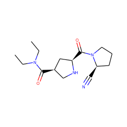 CCN(CC)C(=O)[C@@H]1CN[C@H](C(=O)N2CCC[C@H]2C#N)C1 ZINC000028816275