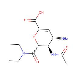 CCN(CC)C(=O)[C@@H]1OC(C(=O)O)=C[C@H](N)[C@H]1NC(C)=O ZINC000006381741