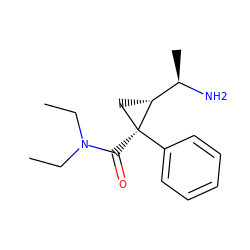 CCN(CC)C(=O)[C@]1(c2ccccc2)C[C@@H]1[C@@H](C)N ZINC000013760486