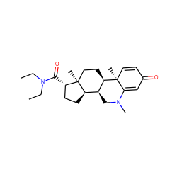 CCN(CC)C(=O)[C@H]1CC[C@@H]2[C@@H]3CN(C)C4=CC(=O)C=C[C@]4(C)[C@@H]3CC[C@]12C ZINC000026394434