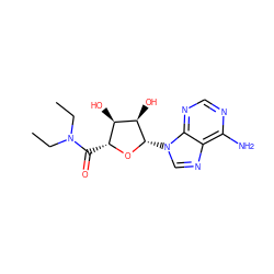 CCN(CC)C(=O)[C@H]1O[C@@H](n2cnc3c(N)ncnc32)[C@H](O)[C@@H]1O ZINC000013604519