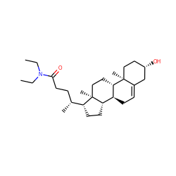 CCN(CC)C(=O)CC[C@@H](C)[C@H]1CC[C@H]2[C@@H]3CC=C4C[C@@H](O)CC[C@]4(C)[C@H]3CC[C@@]21C ZINC000096910755