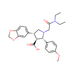 CCN(CC)C(=O)CN1C[C@@H](c2ccc3c(c2)OCO3)[C@H](C(=O)O)[C@H]1c1ccc(OC)cc1 ZINC000013746946