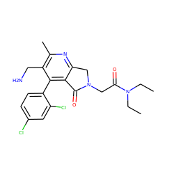 CCN(CC)C(=O)CN1Cc2nc(C)c(CN)c(-c3ccc(Cl)cc3Cl)c2C1=O ZINC000034805181