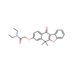 CCN(CC)C(=O)COc1ccc2c(c1)C(C)(C)c1oc3ccccc3c1C2=O ZINC000114802212