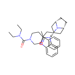 CCN(CC)C(=O)N1CCC(CCN2[C@H]3CC[C@@H]2C[C@H](n2c(C)nc4ccccc42)C3)(c2ccccc2)CC1 ZINC000101193536