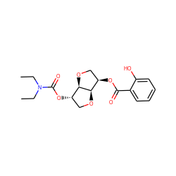 CCN(CC)C(=O)O[C@H]1CO[C@@H]2[C@H](OC(=O)c3ccccc3O)CO[C@H]12 ZINC000045255710