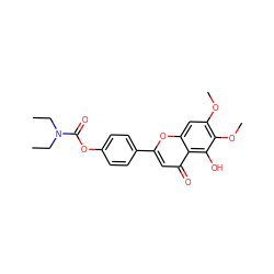 CCN(CC)C(=O)Oc1ccc(-c2cc(=O)c3c(O)c(OC)c(OC)cc3o2)cc1 ZINC000299855639