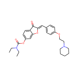 CCN(CC)C(=O)Oc1ccc2c(c1)O/C(=C\c1ccc(OCCN3CCCCC3)cc1)C2=O ZINC000299865979