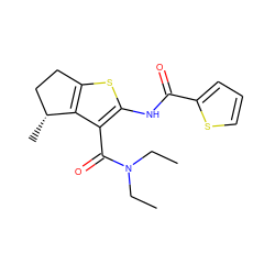 CCN(CC)C(=O)c1c(NC(=O)c2cccs2)sc2c1[C@H](C)CC2 ZINC000028707889