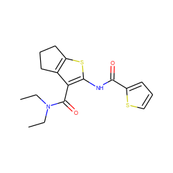 CCN(CC)C(=O)c1c(NC(=O)c2cccs2)sc2c1CCC2 ZINC000000316045