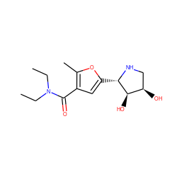 CCN(CC)C(=O)c1cc([C@@H]2NC[C@@H](O)[C@H]2O)oc1C ZINC000013817039