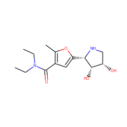 CCN(CC)C(=O)c1cc([C@@H]2NC[C@H](O)[C@@H]2O)oc1C ZINC000003636909