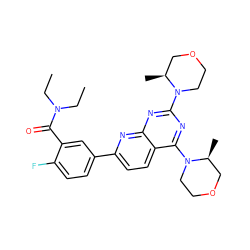 CCN(CC)C(=O)c1cc(-c2ccc3c(N4CCOC[C@@H]4C)nc(N4CCOC[C@@H]4C)nc3n2)ccc1F ZINC000169053898