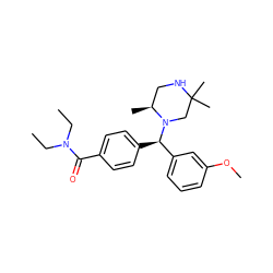 CCN(CC)C(=O)c1ccc([C@H](c2cccc(OC)c2)N2CC(C)(C)NC[C@@H]2C)cc1 ZINC000022939681