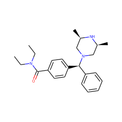 CCN(CC)C(=O)c1ccc([C@H](c2ccccc2)N2C[C@H](C)N[C@H](C)C2)cc1 ZINC000028762611