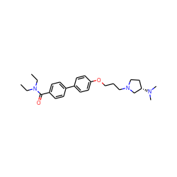 CCN(CC)C(=O)c1ccc(-c2ccc(OCCCN3CC[C@H](N(C)C)C3)cc2)cc1 ZINC000028760834