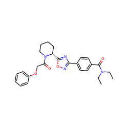 CCN(CC)C(=O)c1ccc(-c2noc([C@H]3CCCCN3C(=O)COc3ccccc3)n2)cc1 ZINC000143531814