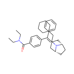 CCN(CC)C(=O)c1ccc(C(=C2C[C@@H]3CC[C@H](C2)N3CCC2CCCCC2)c2ccccc2)cc1 ZINC000026253581