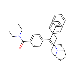 CCN(CC)C(=O)c1ccc(C(=C2C[C@@H]3CC[C@H](C2)N3CCCc2ccccc2)c2ccccc2)cc1 ZINC000026183478