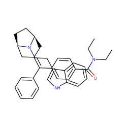 CCN(CC)C(=O)c1ccc(C(=C2C[C@@H]3CC[C@H](C2)N3CCc2c[nH]c3ccccc23)c2ccccc2)cc1 ZINC000026188377