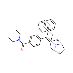 CCN(CC)C(=O)c1ccc(C(=C2C[C@@H]3CC[C@H](C2)N3CCc2ccccc2)c2ccccc2)cc1 ZINC000026253735