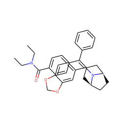 CCN(CC)C(=O)c1ccc(C(=C2C[C@@H]3CC[C@H](C2)N3Cc2ccc3c(c2)OCO3)c2ccccc2)cc1 ZINC000026248023