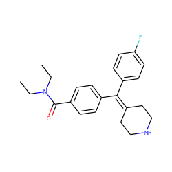 CCN(CC)C(=O)c1ccc(C(=C2CCNCC2)c2ccc(F)cc2)cc1 ZINC000013814316