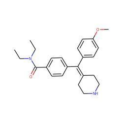 CCN(CC)C(=O)c1ccc(C(=C2CCNCC2)c2ccc(OC)cc2)cc1 ZINC000013814353