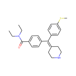 CCN(CC)C(=O)c1ccc(C(=C2CCNCC2)c2ccc(SC)cc2)cc1 ZINC000013814350