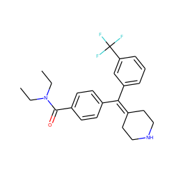 CCN(CC)C(=O)c1ccc(C(=C2CCNCC2)c2cccc(C(F)(F)F)c2)cc1 ZINC000013814331