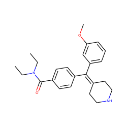 CCN(CC)C(=O)c1ccc(C(=C2CCNCC2)c2cccc(OC)c2)cc1 ZINC000013803498