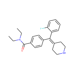 CCN(CC)C(=O)c1ccc(C(=C2CCNCC2)c2ccccc2F)cc1 ZINC000013814343