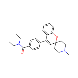 CCN(CC)C(=O)c1ccc(C2=CC3(CCN(C)CC3)Oc3ccccc32)cc1 ZINC000040953878