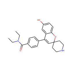 CCN(CC)C(=O)c1ccc(C2=CC3(CCNCC3)Oc3ccc(O)cc32)cc1 ZINC000040953267