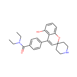 CCN(CC)C(=O)c1ccc(C2=CC3(CCNCC3)Oc3cccc(O)c32)cc1 ZINC000040424141