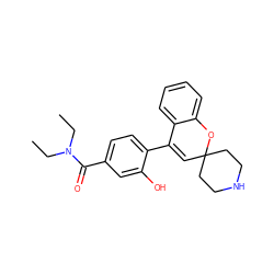 CCN(CC)C(=O)c1ccc(C2=CC3(CCNCC3)Oc3ccccc32)c(O)c1 ZINC000038358855