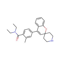 CCN(CC)C(=O)c1ccc(C2=CC3(CCNCC3)Oc3ccccc32)cc1C ZINC000043060846