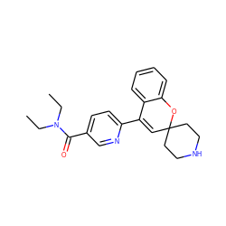 CCN(CC)C(=O)c1ccc(C2=CC3(CCNCC3)Oc3ccccc32)nc1 ZINC000043120316