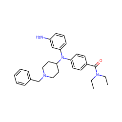 CCN(CC)C(=O)c1ccc(N(c2cccc(N)c2)C2CCN(Cc3ccccc3)CC2)cc1 ZINC000045286129