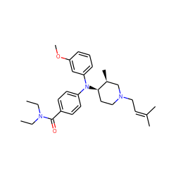 CCN(CC)C(=O)c1ccc(N(c2cccc(OC)c2)[C@@H]2CCN(CC=C(C)C)C[C@@H]2C)cc1 ZINC000013862309