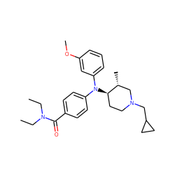 CCN(CC)C(=O)c1ccc(N(c2cccc(OC)c2)[C@@H]2CCN(CC3CC3)C[C@H]2C)cc1 ZINC000013862305