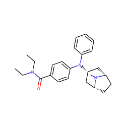 CCN(CC)C(=O)c1ccc(N(c2ccccc2)[C@@H]2C[C@@H]3CC[C@H](C2)N3C)cc1 ZINC000100760046